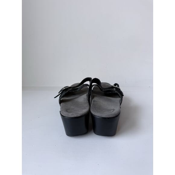 Dansko Sophie Black Silver Leather Slide Slip On Sandals Size 40 US 9.5-10 - Picture 6 of 8
